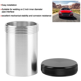 Tapón de relleno, aleación de aluminio de 2 pulgadas para soldadura en el cuello del depósito de combustible y tapa de repuesto de coche (negro)