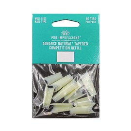 Pro Impressions Advance Natural Tapered Competition 50 Nail Tips, Size 3