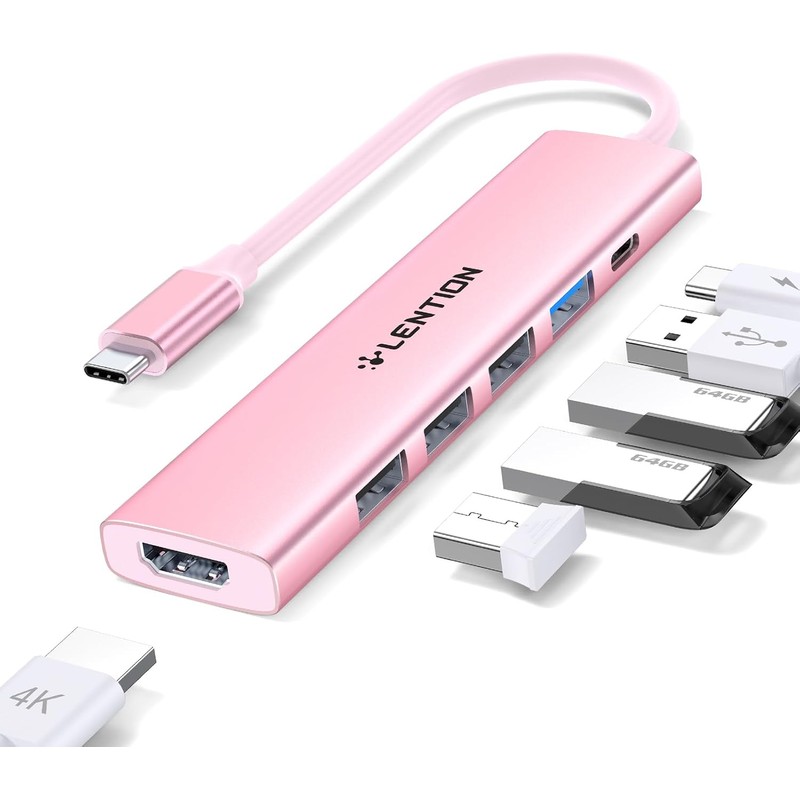 LENTION Hub USB C con HDMI 4K, PD 100W, USB-A