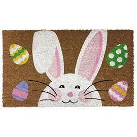 Happy Easter Bunny Natural Fiber Coir Doormat