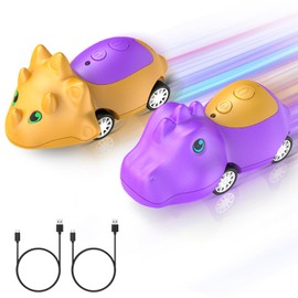 Inspireyes Dinosaur Walkie Talkies for Kids Rechargeable, Dino Toy Cars for Boys & Girls Ages 3-7, Crystal-Clear Audio, 48H Play, Fun Indoor & Backyard, Birthday Xmas Gifts for Toddler, 2 Pack