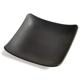 atelierCODEL Leather Tray, Trinket Box, Artistic Curve Artisan Shapes from a Single Piece of Leather, Genuine Leather, Accessory Tray, Cash Tray, Large (Black, Square)