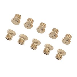 Timsec 10Packs Brass Jet Nozzles, DIY Burner Parts with M6 x 0.75mm Thread and 0.5mm Nozzle Hole, Range, Stove, Oven Conversion Kit for Propane LPG Natural Gas Pipe Water Heater