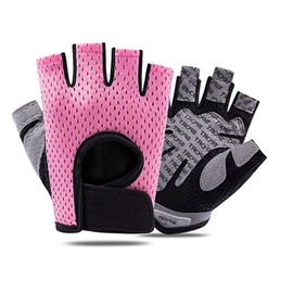 E T EASYTAO Guantes Deportivos Mujer y Hombre, Guantes de Fitness y Ciclismo, Diseño Medio Dedo y Transpirable para Levantamiento, Ejercicio Físico o Entrenamiento al Aire Libre (Rosa, L)