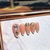 Silk Peach Handmade Nail Tips - Long Square / 실크