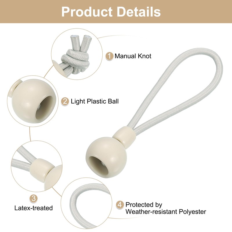sourcing map 12Pcs 4" Bungee Tie Downs, Sun Shade Tie
