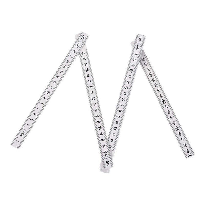 sourcing map Folding Ruler 2 Meters 10 Fold Metric Measuring