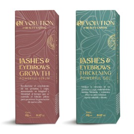 Combo Crecimiento de Pestañas y Cejas + Fortalecimiento — Suero Potente con Biotina & Péptidos + Gel Fortalecedor Transparente con Extractos Naturales — Más Largas, Densas y Fuertes en 4 semanas — Lashes & Eyebrows (R)evolution The Beauty Capital