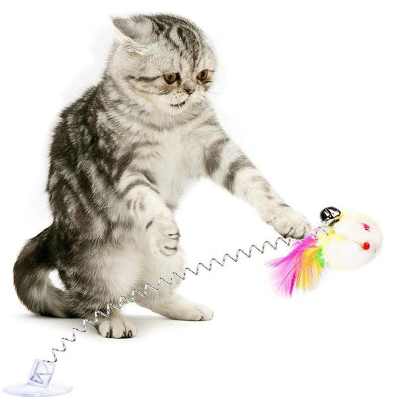 KABB 3 Pcs Cat Toy Spring Toy Elastic Spring Mouse