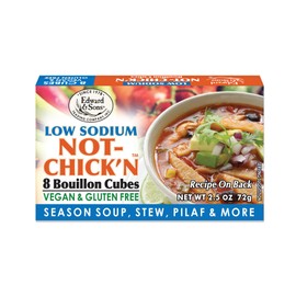 Edward & Sons Low Sodium Vegan Chicken Bouillon Cubes - Vegan Broth Cubes, Gluten Free, No Trans Fat, Use in Soups, Stews and Pilafs (8 of Each) - Pack of 12
