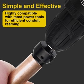 Valkynos Conduit Reamer, Pipe Reamer Tool with Improved Bit Retention, Reaming Screwdriver for 1/2-Inch, 3/4-Inch and 1-Inch Conduit Pipe, Deburring and Chamfering