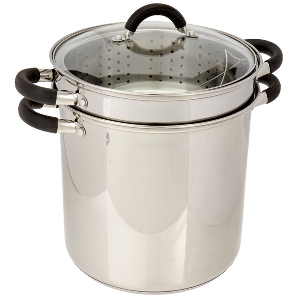 ExcelSteel 12 Qt Multifunction Stainless Steel Pasta Cooker with Encapsulated