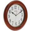SEIKO 12 Inch Round Wood Classic Wall Clock, White,Brown