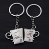 ARFUKA 2pcs Couple Keyring Water Cup Pendant Keychain Set Lettering