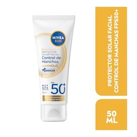 Protector Solar Facial NIVEA SUN Control De Manchas Luminous 630° Con Thiamidol Fps50+ 50Ml, con ácido hialurónico