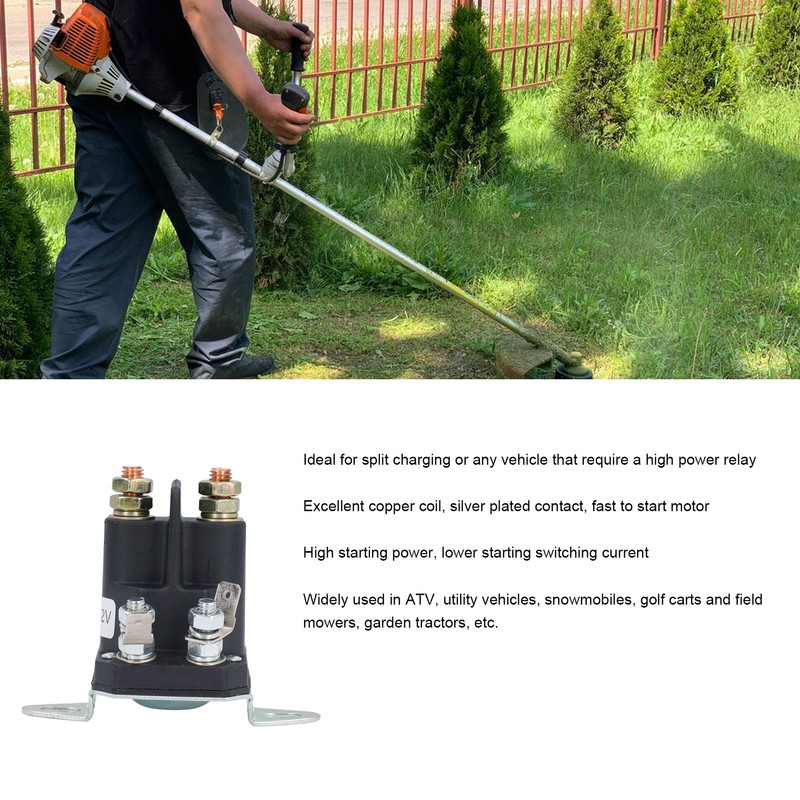 Starter Solenoid Relay Switch 100A 12V Field Mower Grass Cutter