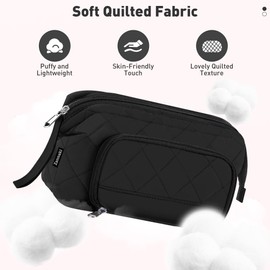 Zannaki Soft Quilted Large Pencil Pouch Organizer with Wide Opening for Boys Girls Teens - Extra Big Capacity Pen Pencil Bag with Zipper, Portable Pencil Case Box for School, College, Cosmetic Gift