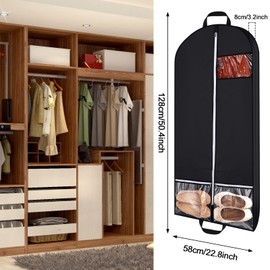 LAOKEAI Long Dress Covers Garment Storage bags, Eco-Friendly dress bags covers long Garment Bags PEVA clothes cover bags with Zip (60x180 cm), Waterproof Anti-mite Breathable for Storage and Travel