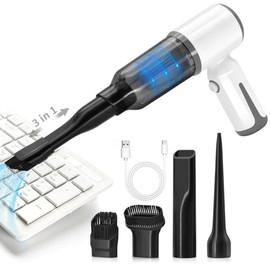 MEFELF Cordless Vacuum Cleaner-Mini Air Duster, Portable Handheld Vacuum, 3 in1Dry Use Dust Buster & Air Blower for Kitchen, 6500PA Suction,Inflate/Deflate Swim Ring (White)