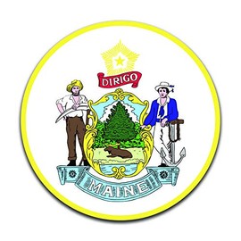 Maine State Seal (2 Pack) Vinyl Decal Sticker - Car Truck Van SUV Window Wall Cup Laptop - Two 5 Inch Decals - MKS0906