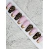 nailed by Rachel Baby pink gold bling short coffin press