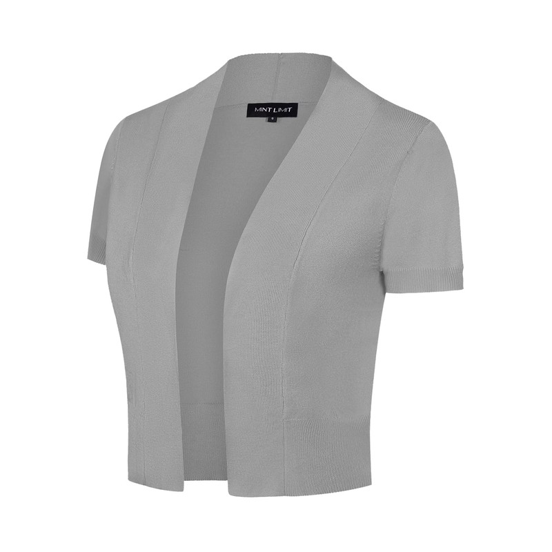 MINTLIMIT Women Short Sleeve Open Front Cardigan Casual Bolero Pullover