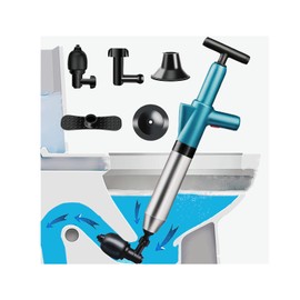 Toilet Plunger Drain Clog Remover- Powerful Air Pressure Toilet Plunger, Heavy Duty Drain Clog Remover Tool Stainless Steel Unclogger with High Pressure Indicator for Bathroom, Sink, Kitchen Clogged