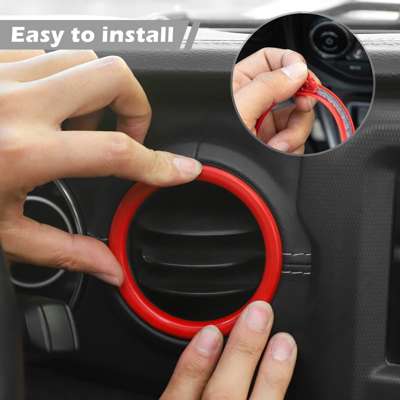 Jeliker for Wrangler JL Interior Trim Kit Red Dashboard for