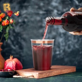 R-kay 50 Pack Rose Gold Plastic Cups For Party - 10 Oz Rose Gold Party Cups Disposable - Hard Disposable Cups - Premium Heavy Duty Rose Gold Gold Cups - Disposable Cocktail Glasses - Plastic Glasses