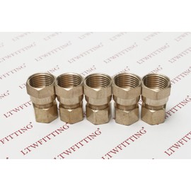 LTWFITTING Brass 1/2-Inch OD x 1/2-Inch Female NPT Compression Connector Fitting(Pack of 5)