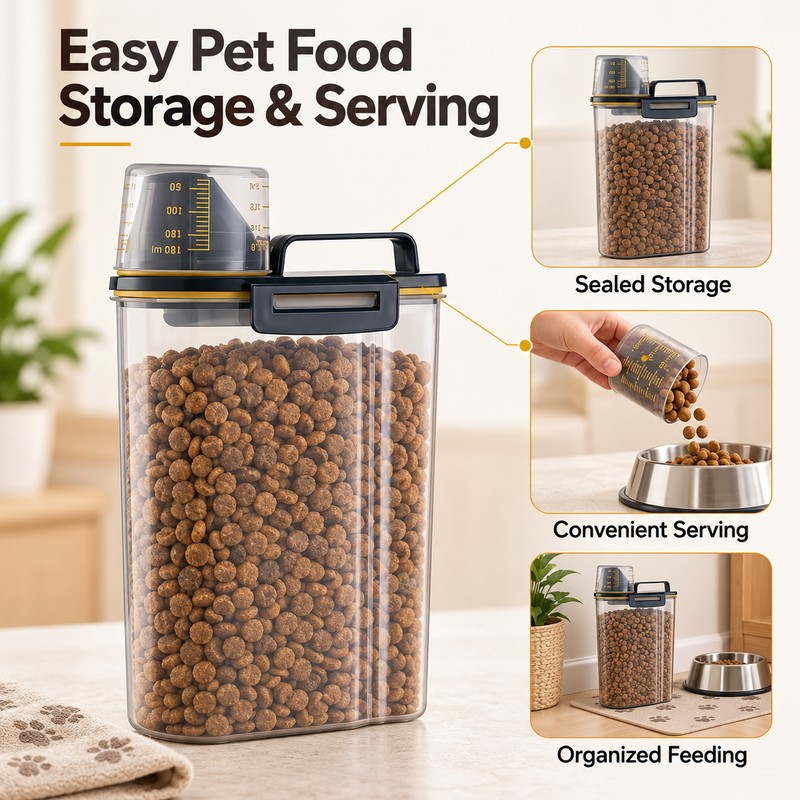 Airtight Pet Food Storage Container for Dogs & Cats –