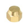 PATIKIL 5/16" Brass Flange Cap, 7/16-20UNF Thread Female 2 Pieces