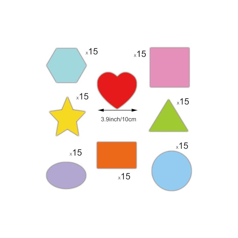Shapes Math Pattern Play Card Craft Basic Multi-Shaped Color-Coding Card