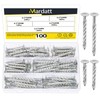Mardatt 100Pcs Silver 6.5 x 45/55/65/76mm Fence Deck Nails, Spiral