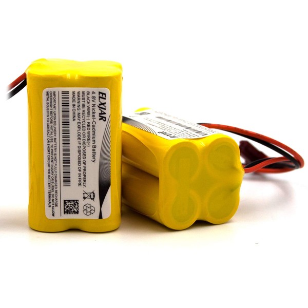 (2-Pack) 4.8V 1000mAh Ni-CD Battery Pack Replacement for Sure-Lites SL026155 SL-026155 SL-026-155 Max Power Exit Sign Emergency Light