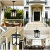 DOCIUEON Outdoor Hanging Light, Farmhouse Black Porch Pendant Lantern with