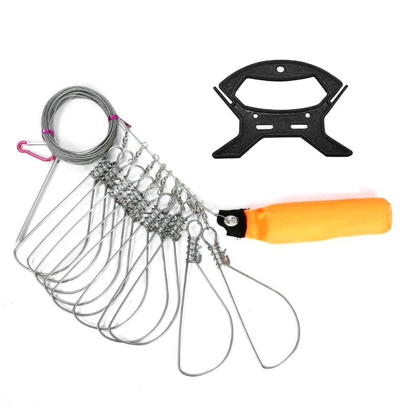 Hunter's Tail Fish Stringer, Wade Fishing Stringer Clip Heavy Duty