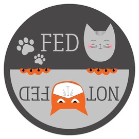 Fed/Not Fed Circle Magnet | 5" Cat Feeding Reminder | Practical Pet Care Tracker for Cat Lovers| Made in the USA