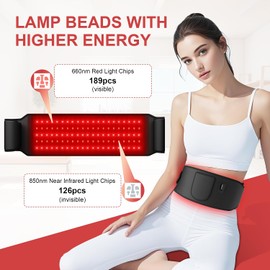 Terapia de luz roja para el cuerpo: 5 niveles de luz infrarroja para terapia de calor para espalda, cintura, músculo, alivio del dolor, cuentas LED de 660 nm y 850 nm, dispositivo de terapia de luz