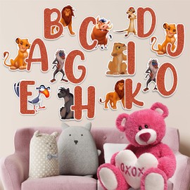 The Lion Kng Alphabet Wall Stickers – Lion-Inspired Animal Letters for Kids Room, Educational Jungle Theme Nursery Decor, Removable Safari Alphabet Decals for Boys & Girls