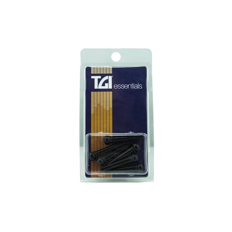 TGI Bridge Pins for Acoustic Guitar - Plastic Black with