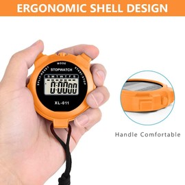 Digital Sports Stopwatch Timer With Alarm, Multi-Function Large Display Stopwatch With Countdown Timer, Shockproof Sports Stopwatch For Coaches Swimming Running Sports Training Gym (Orange)