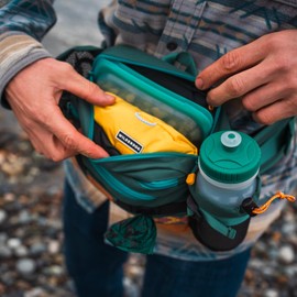 Wilderdog Mega Hip Pack with 3-Liter Capacity, Two Mesh Water Bottle Pockets, Interior Key Loops, Adjustable Straps, and Poop Bag Dispenser, Evergreen, Walking Fanny Pack