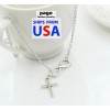 Rinhoo Silver Plated Infinity 3/4" Brushed Finish Cross Pendant- 20"