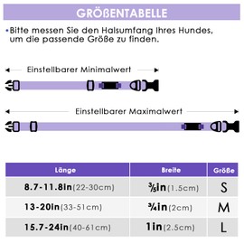 ThinkPet Intelligent QR Code Dog Collar - Made of Nylon, Adjustable Size, Durable and Comfortable, Real-time Location with Contact Information of the Owner - Purple Colour - Medium (Neck