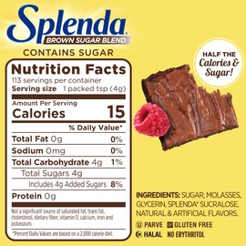 SPLENDA Brown Sugar Blend Low Calorie Sweetener for Baking (1 Pound, Pack of 4)