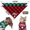 Pack of 2 Christmas Pet Scarf, Christmas Dog Neckerchief, Dog