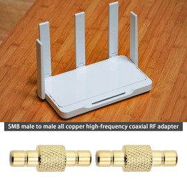 ECSiNG 2Pcs SMB Male to SMB Male Straight RF 50 Ohm Connector Adapter SMB Male to Male Connector Converter for TV Antennas Wireless LAN Devices Coaxial Cable Wi-Fi Radios