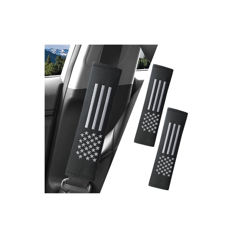 JDDRY 2PC Soft Carbon Fiber Seat Belt Covers with USA