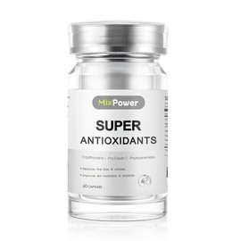 MixPower L-Ergotioneina (50 mg) - Cápsulas iluminadoras y antioxidantes de la piel con tomate blanco, colágeno y ceramida para hidratación, elasticida
